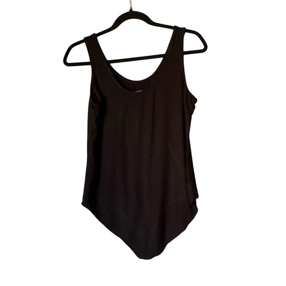 Black Scoop Neck Womens Tank Bodysuit By Gibsonlook Size L - Picture 3 of 7